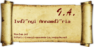Iványi Annamária névjegykártya